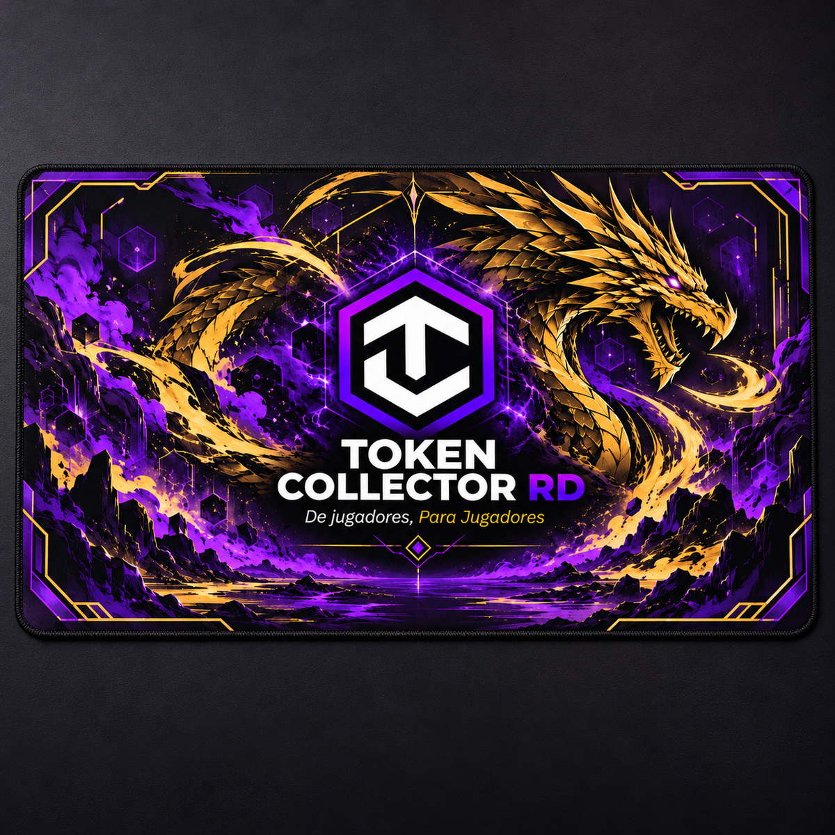 Vista ilustrativa superior del playmat Token Collector RD.
